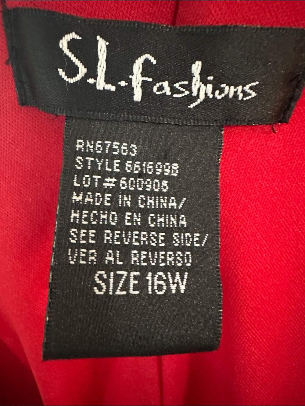 SL Fashion 16W Red Chiffon Cowl Neck, and rhinestone embellished Women's Dress - Picture 4 of 9